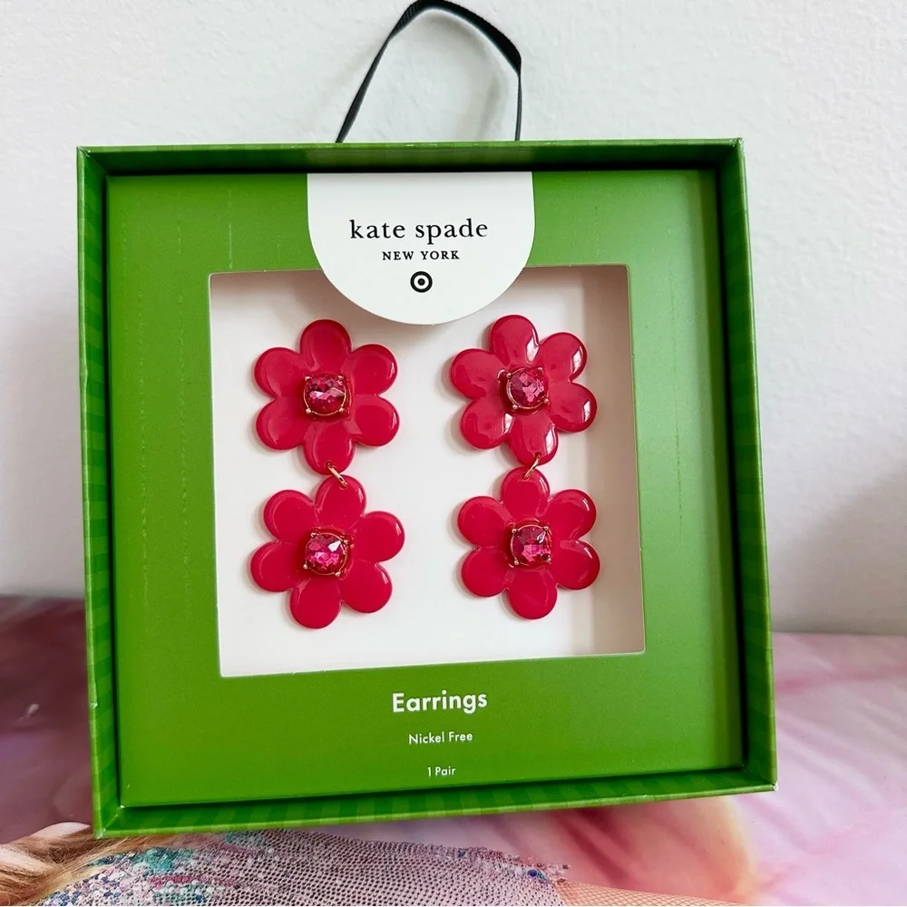 Kate Spade X Target Floral Linear Earrings New